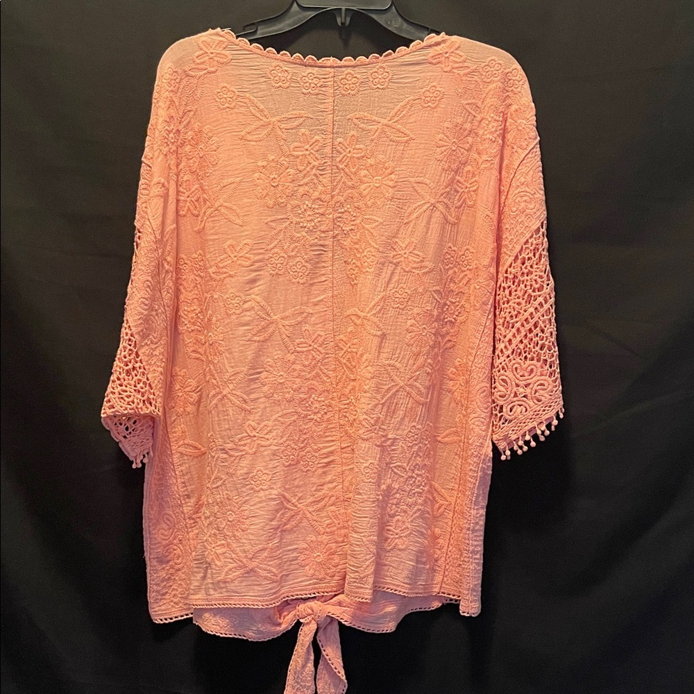 Lane Bryant Coral Lace Blouse - Picture 8 of 11